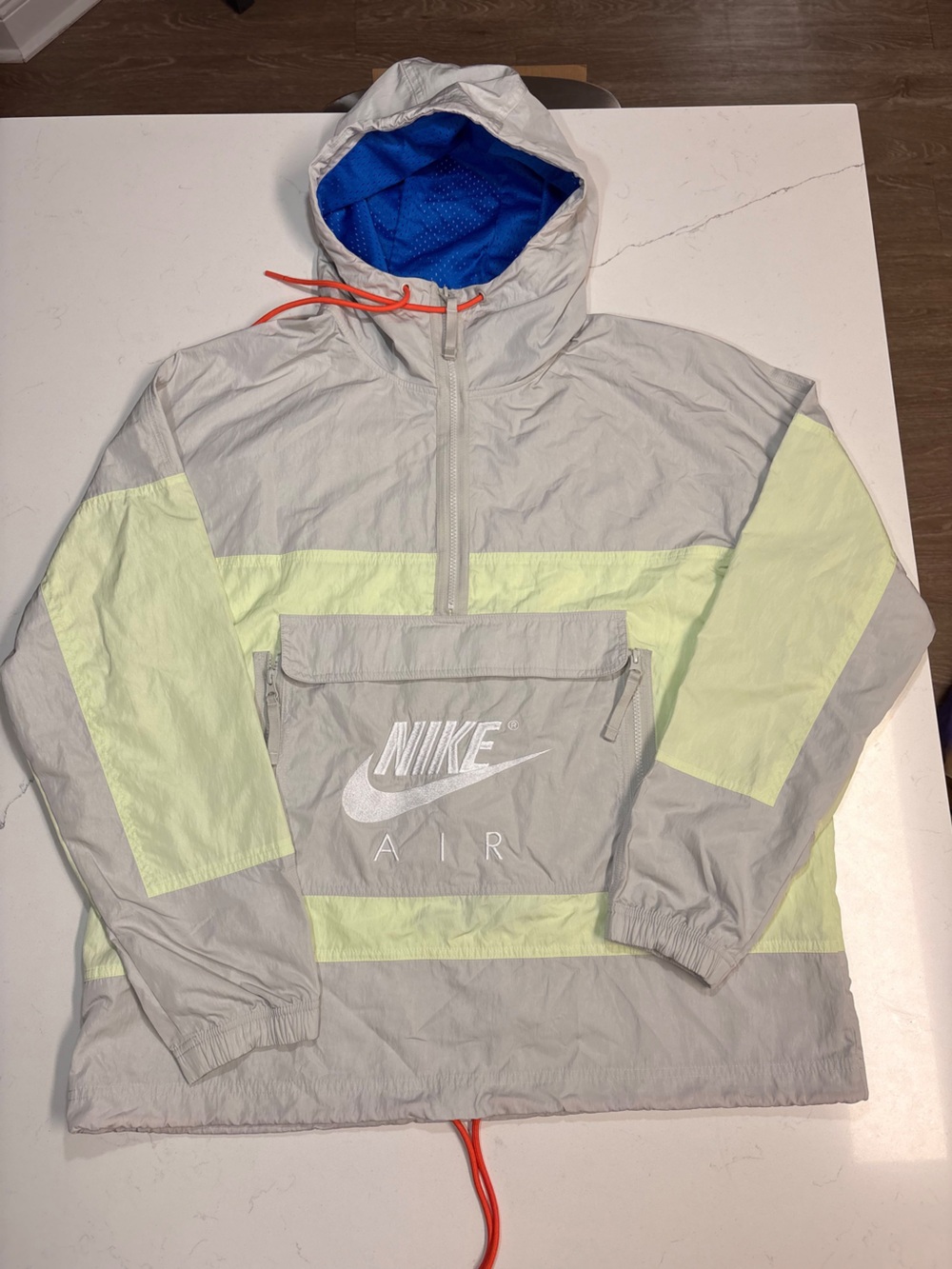 Nike Kids' Colorblock Hooded Windbreaker - Light Gray & Lime
